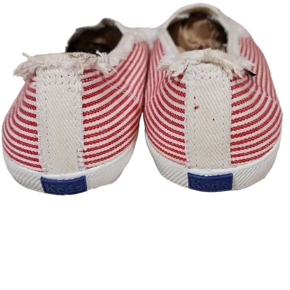Keds Women's Red White Striped CH Railroad Low Top Slip-On Sneakers Size 9.5 - Picture 7 of 9